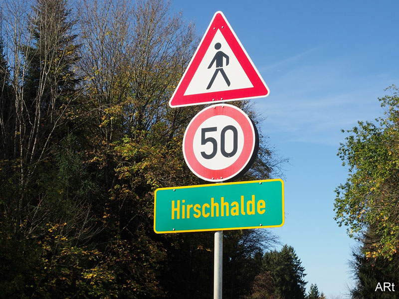 Hinweisschild an der Kreisstraße zu den Bad Dürrheimer Ortsteilen
