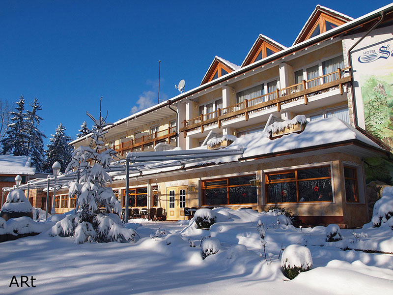 Hotel Salinensee im Schnee

